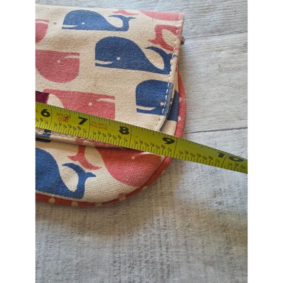 Bungalow 360 Whale Print Canvas Wristlet Wallet With Snap Closure & Zippered Poc - Picture 5 of 7